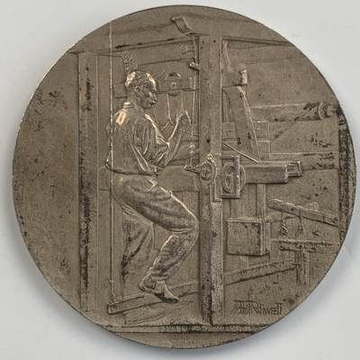 掌中浮雕-藏着的欧洲第054场 - 1912年法国纺织协会银质奖章，50mm，61.1g