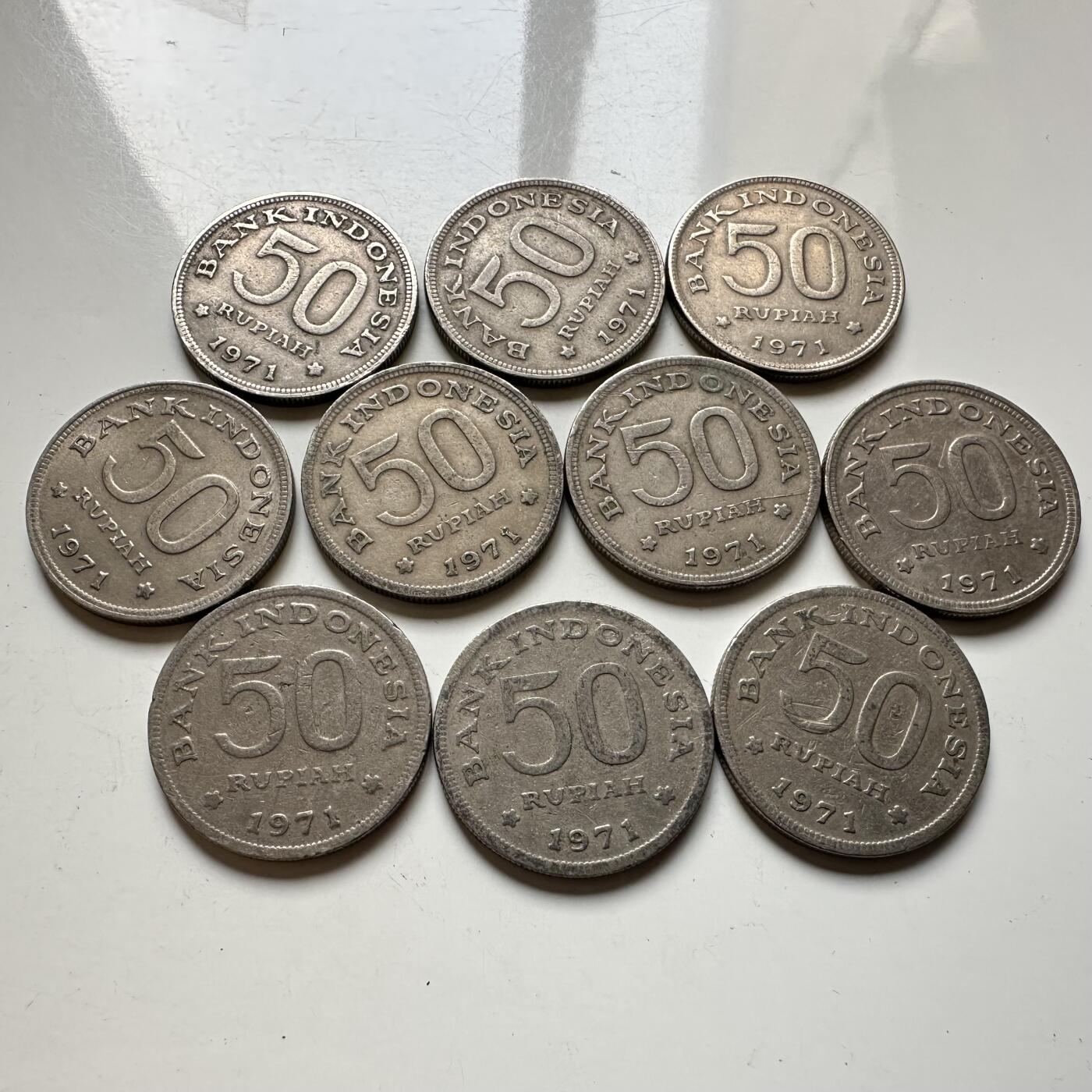 🌹外币初藏🌹🐯2026年第27场   每周二四六晚8️⃣点 接代拍 印度尼西亚 1971年天堂鸟50卢比一组10枚