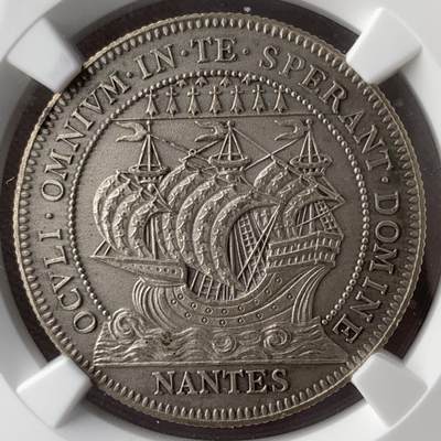 掌中浮雕-藏着的欧洲第054场 - NGC MS65MATTE ：法国南特市商会银章，32mm
