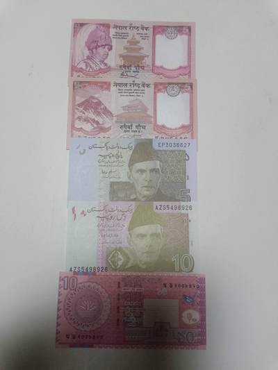 【20260312】非全新纸币和硬币第344场 - 亚洲国家5张纸币