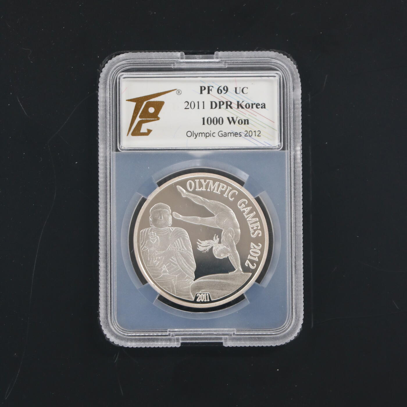 2011年朝鲜-纪念2012年奥林匹克运动会20g999纯银纪念币大同门版TQG评级PF69
