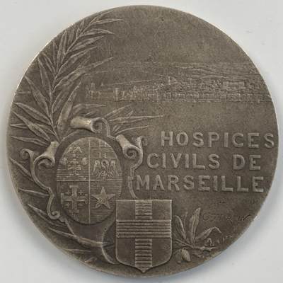 掌中浮雕-藏着的欧洲第054场 - 1913年法国马赛市民医院银章，50mm，63.5g