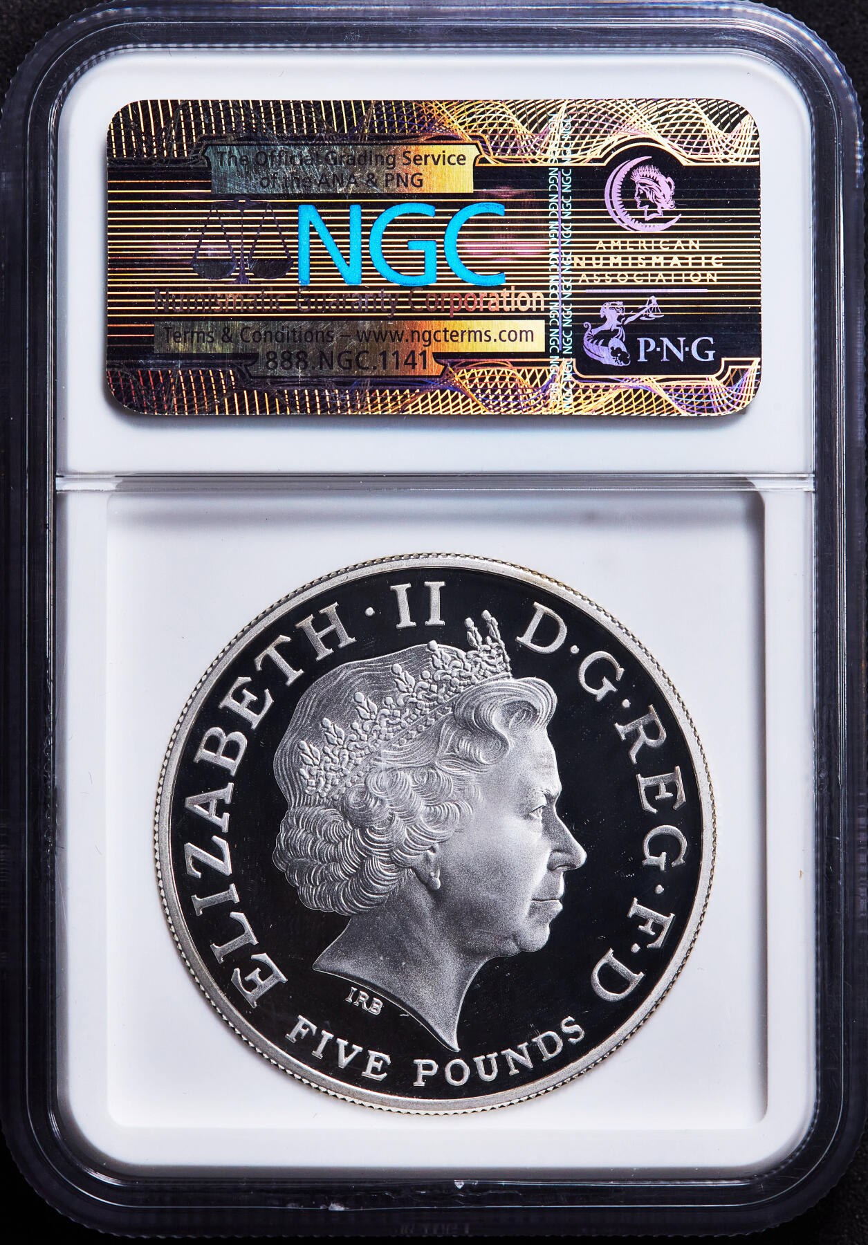 【俄甄集藏】2026年(049)03-18星期三 晚 19:30 全场包邮 英国2012年纪念伦敦奥运会倒计时彩绘加厚精制5镑大银币，NGC PF70UC，特殊标签，重56.56克，925银，发行量2324枚，少见品种