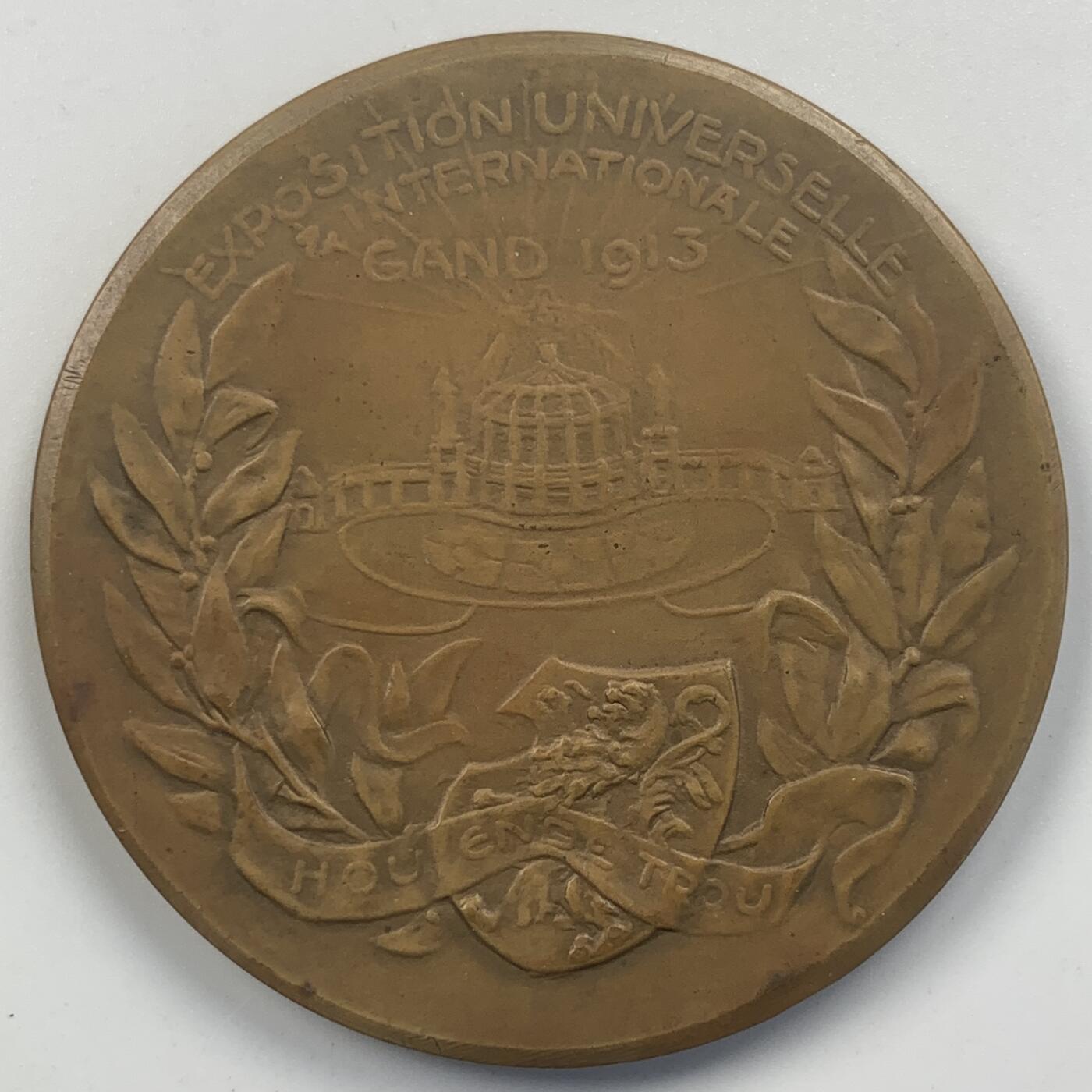 掌中浮雕-藏着的欧洲第054场  1913年比利时根特世博会铜章，56mm