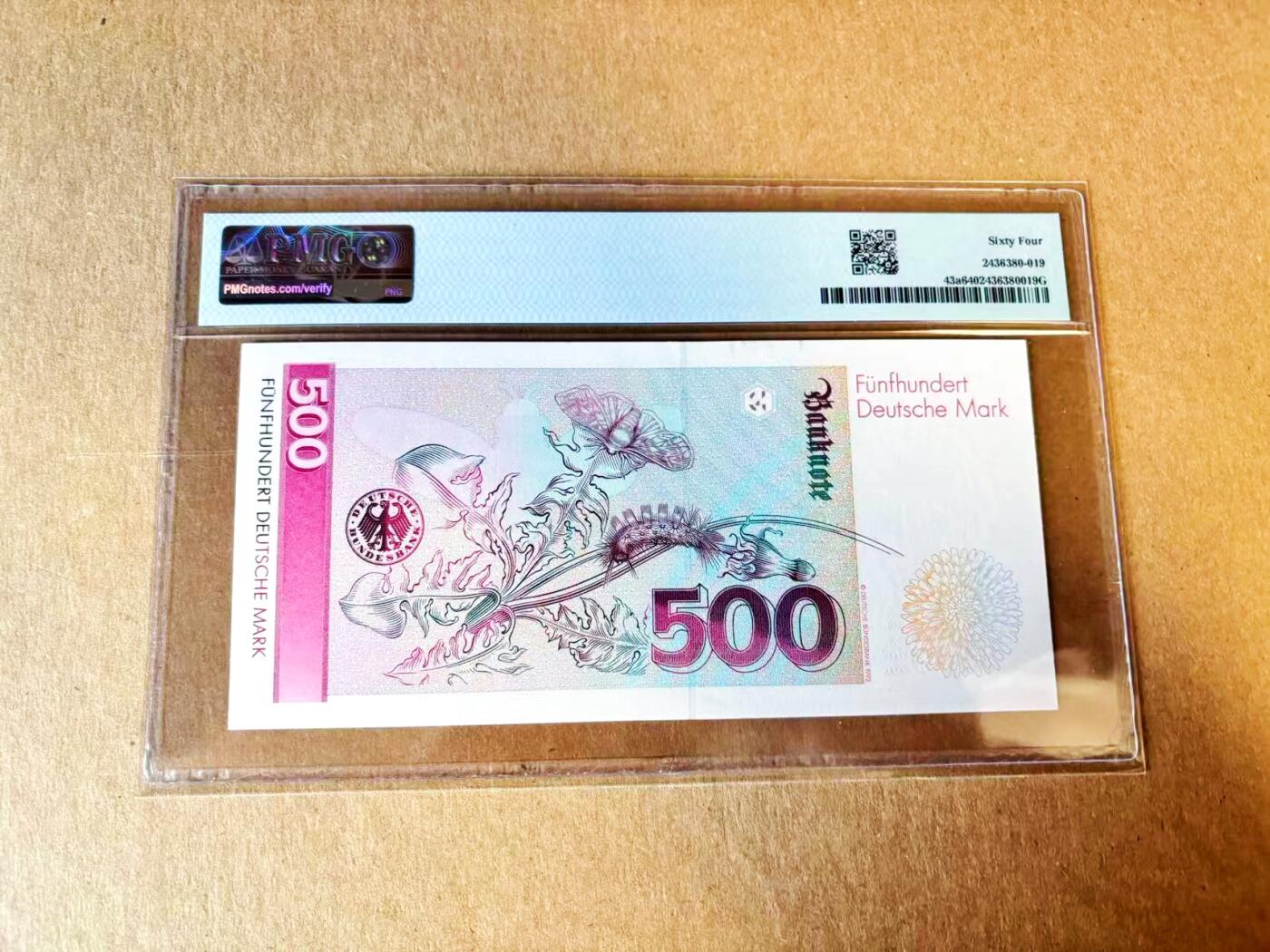 【Blue Auction】世界纸币精拍第793期——18级TOP拍卖/信誉/品质/专业/高效💫 【AA冠】德国 1991年500马克 昆虫学家梅里安 PMG64