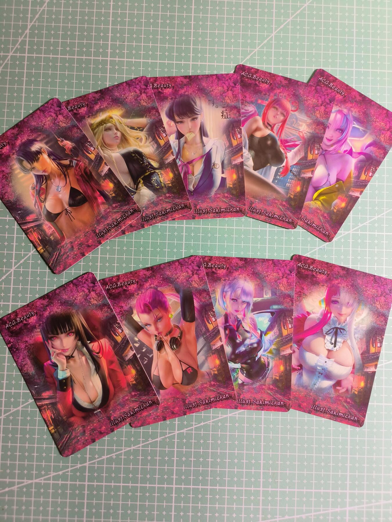C先生卡牌 第24期  零抽层收拍品，送拍加微私聊 【彩闪】燎原卡牌《ACG系列》单期全套9张