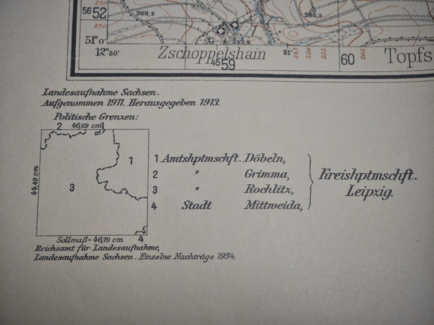 橙子收藏第五期 德意志帝国/魏玛共和国时期萨克森州官方测绘的高精度军用/民用地形图，1913年出版。是研究20世纪初德国中部地理、行政与军事的珍贵实物史料