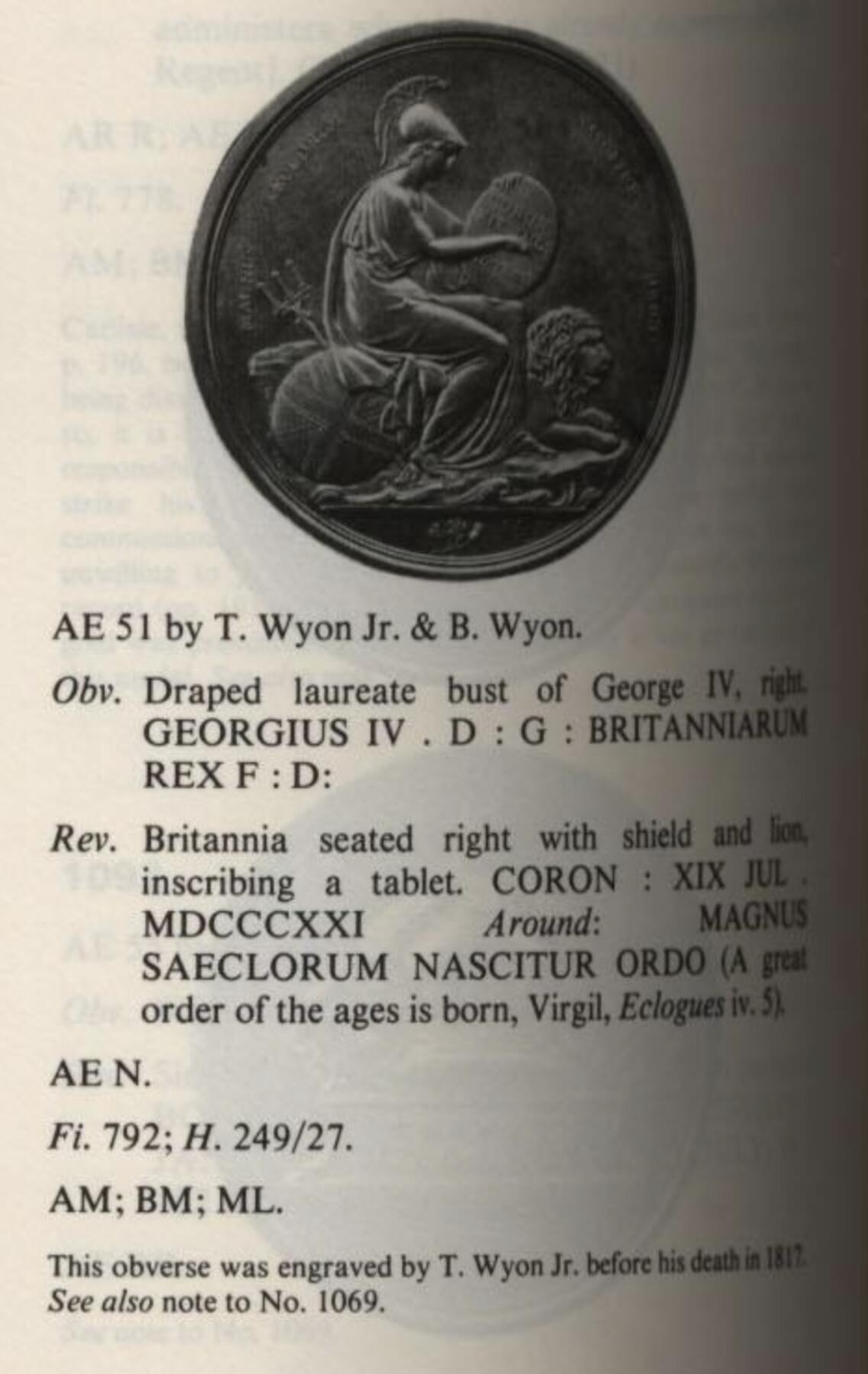 掌中浮雕-藏着的欧洲第054场 NGC MS61 : 1821年乔治四世加冕银章，51mm ,原盒，稀少品种，正面是小托马斯.怀恩1817年遗作，背面本杰明.怀恩雕刻，SBP同款PCGS SP61成交价840美金