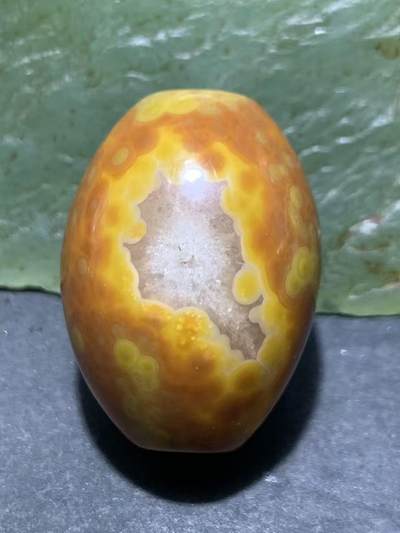 精美冰飘心天眼纹战国红玛瑙桶珠一颗！ - 精美冰飘心天眼纹战国红玛瑙桶珠一颗！