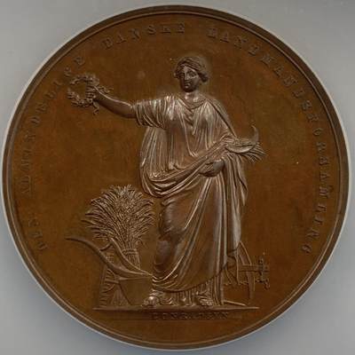 掌中浮雕-藏着的欧洲第054场 - NGC MS64 : 1875年丹麦农业题材铜章，48mm