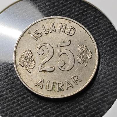 KK钱币收藏小铺   第405期 2月预留时间 周末发货 -  1958冰岛25奥拉