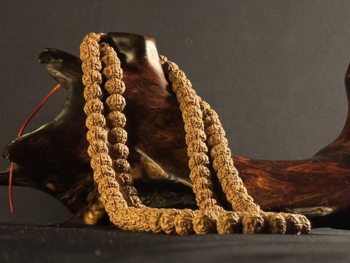 零元拍：盘龙纹 金刚长串佛珠，约9.7/8.5MM