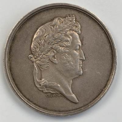 掌中浮雕-藏着的欧洲第054场 - 1833年法国商业与保险经纪人银章，34.5mm, 17.8g，油灯边铭