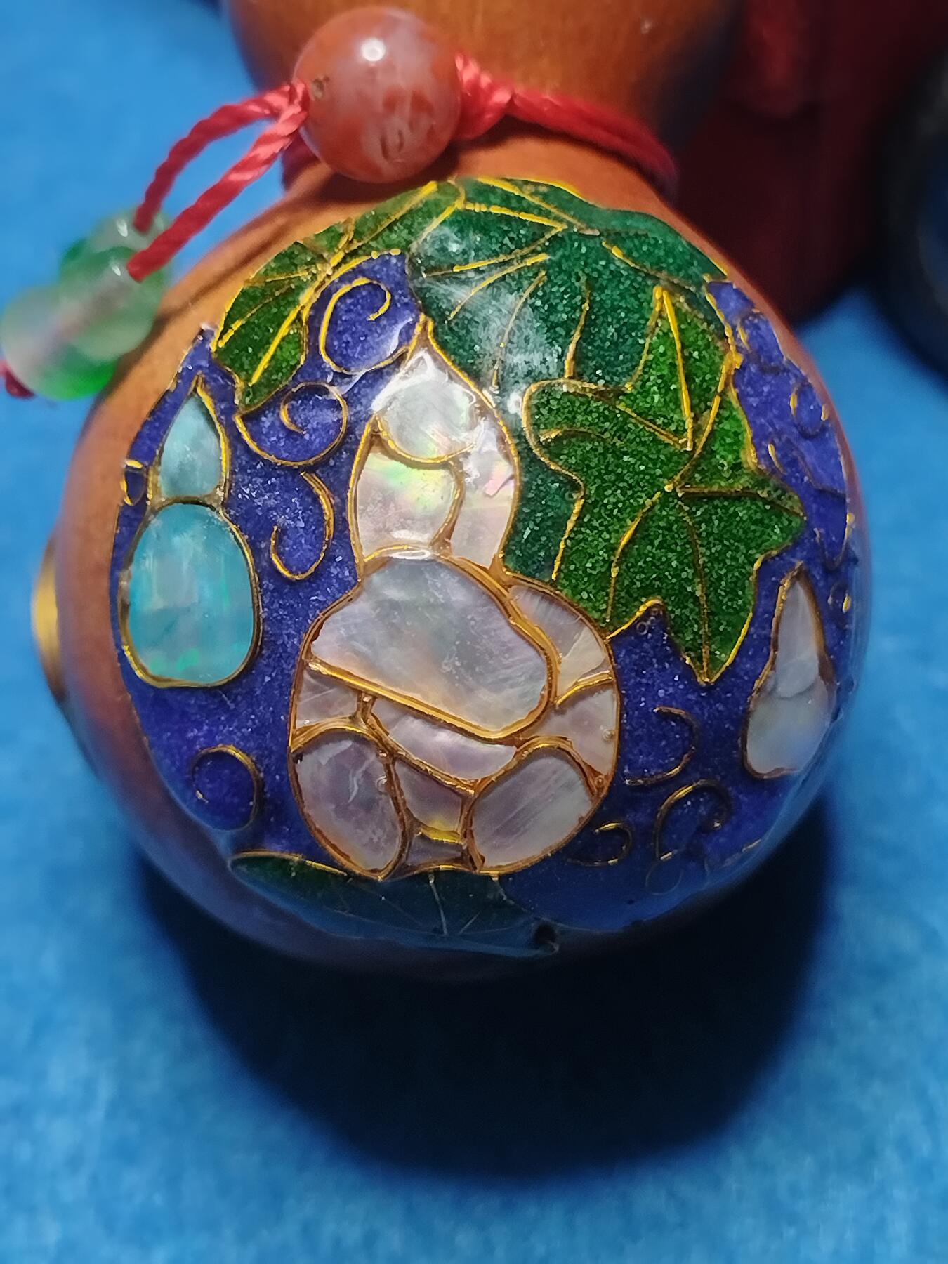 掐丝珐琅嵌螺钿葫芦挂饰 福禄平安车挂       