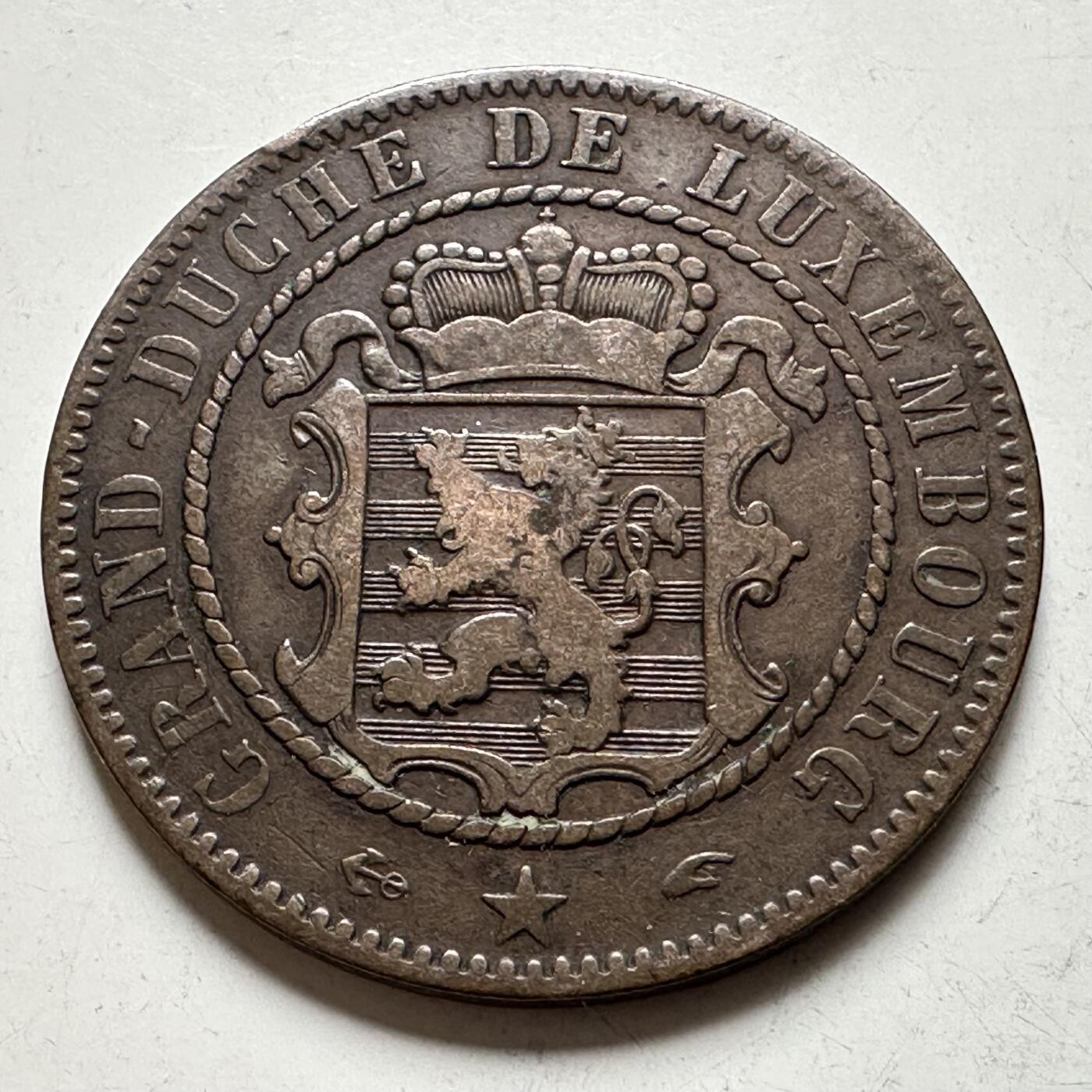 🌹外币初藏🌹🐯2026年第27场   每周二四六晚8️⃣点 接代拍 卢森堡 1855 威廉三世 10分铜币 