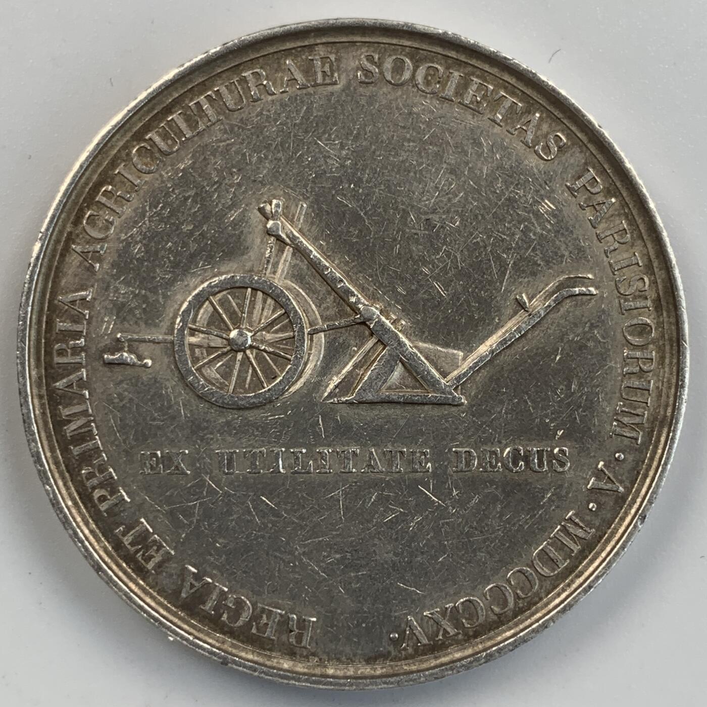 掌中浮雕-藏着的欧洲第054场 1815年法国巴黎农业协会银章，37mm，24.3g，光边无边铭