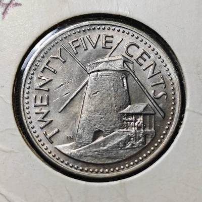 KK钱币收藏小铺   第405期 2月预留时间 周末发货 -  1973巴巴多斯25分 好品