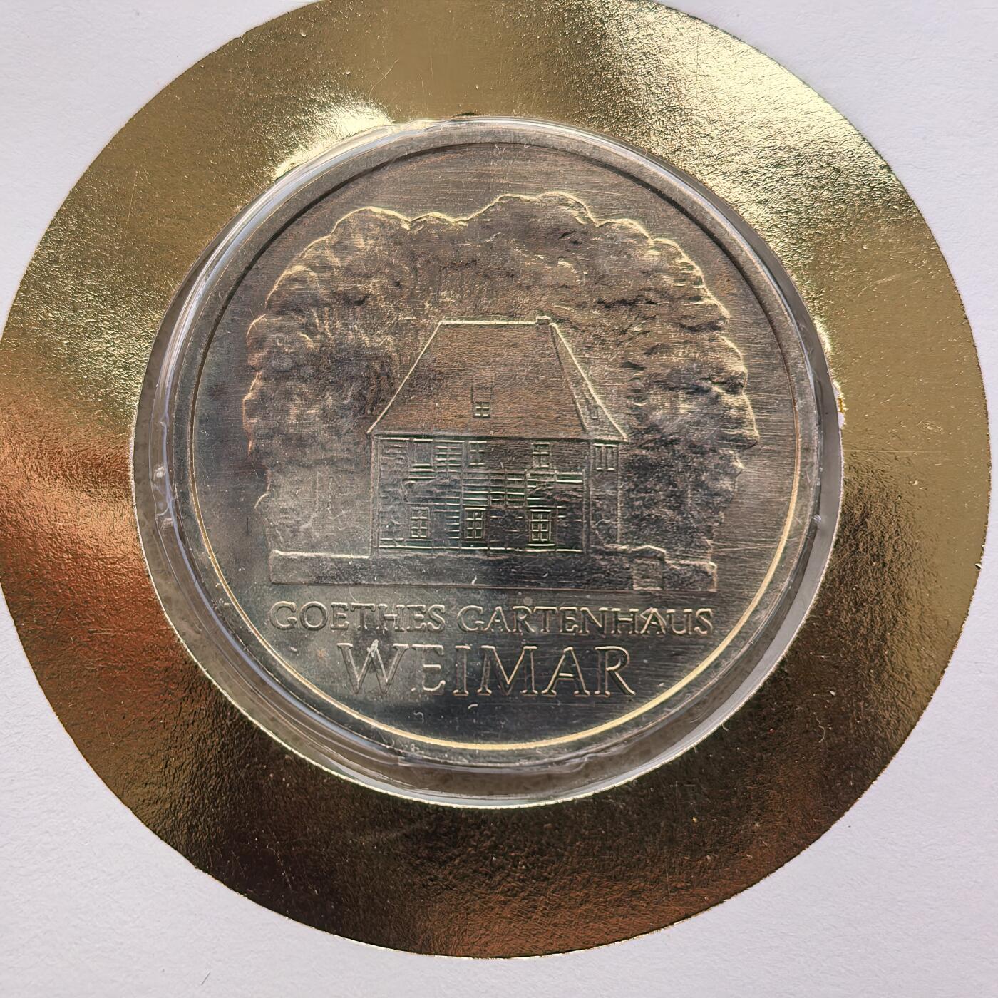 道一币馆币章第一百六十八场 邮币封 民主德国1982年歌德在魏玛的别墅5马克纪念币