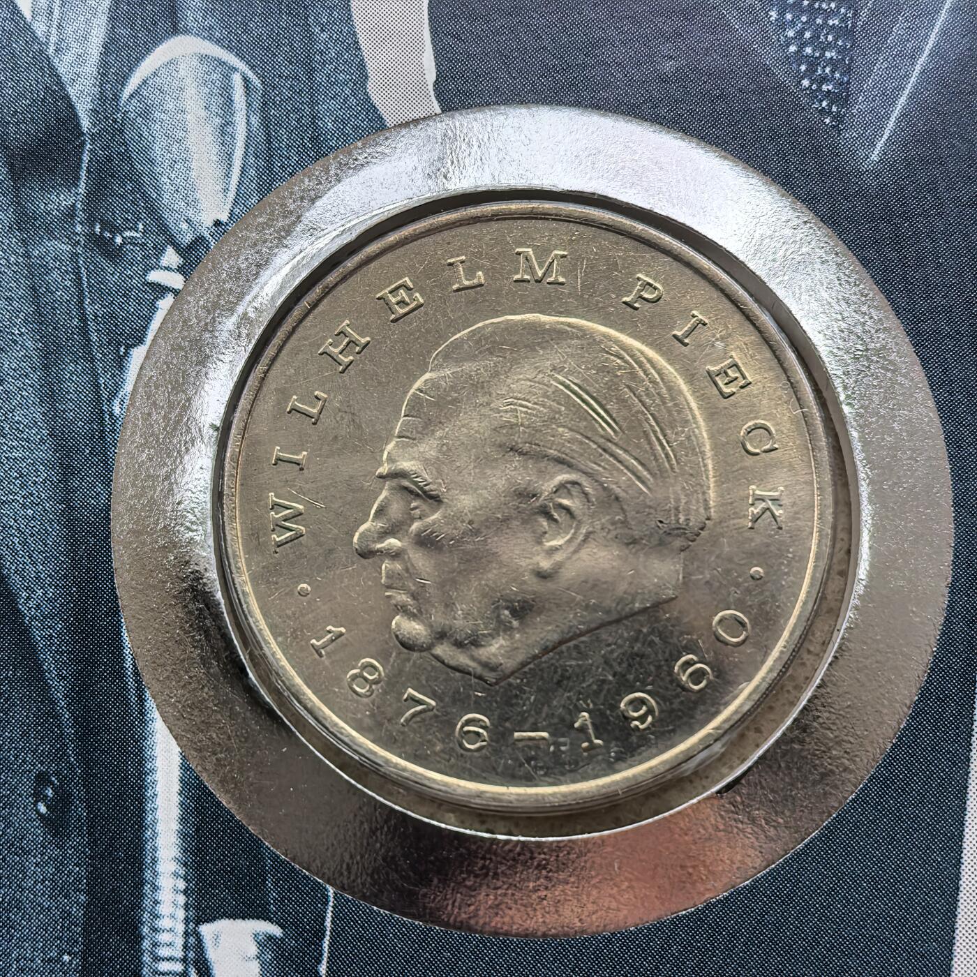 道一币馆币章第一百六十八场 邮币封 民主德国1972年第一任总统威廉·皮克20马克纪念币