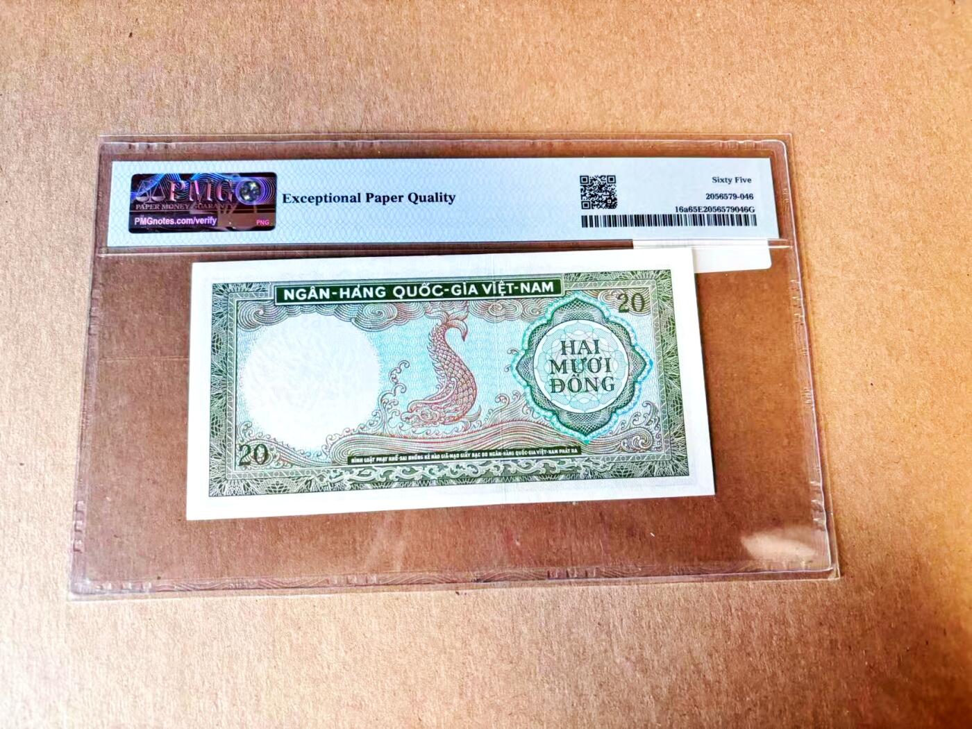 【Blue Auction】世界纸币精拍第793期——18级TOP拍卖/信誉/品质/专业/高效💫 南越 1964年20盾 PMG65EPQ 