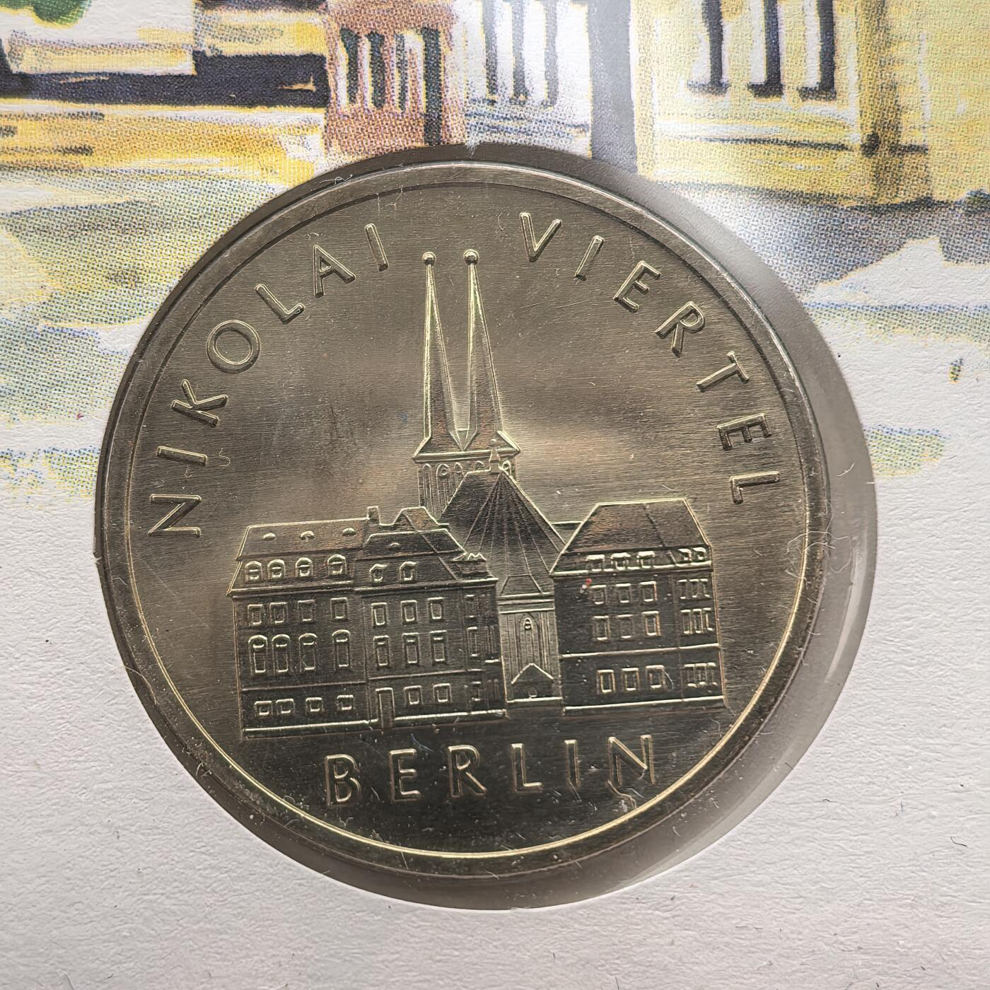 道一币馆币章第一百六十八场 邮币封 民主德国1987年柏林尼古拉斯区750周年5马克纪念币