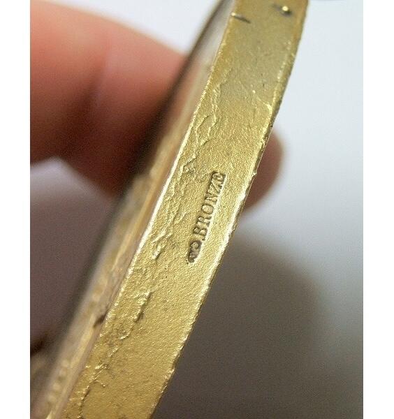 【艺术】法国艺术大章1856年 拿破仑三世儿子四世出生 高浮雕精制超大镀金章 75MM 156克 鎏金工艺（蘸金水）金层要厚