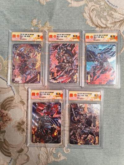 阳大大卡牌拍卖第104期（持续收拍品，周五晚上九点截拍，进群福利早知道） - 【五子良将】百里卡牌 神魔三国 魏武扬鞭苍之飞鸿 五子良将 张辽+张郃+徐晃+于禁+乐进 折光5张全套