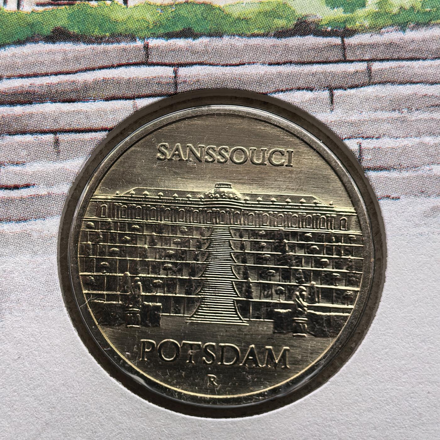 道一币馆币章第一百六十八场 邮币封 民主德国1986年弗雷德里克大帝的夏宫5马克纪念币