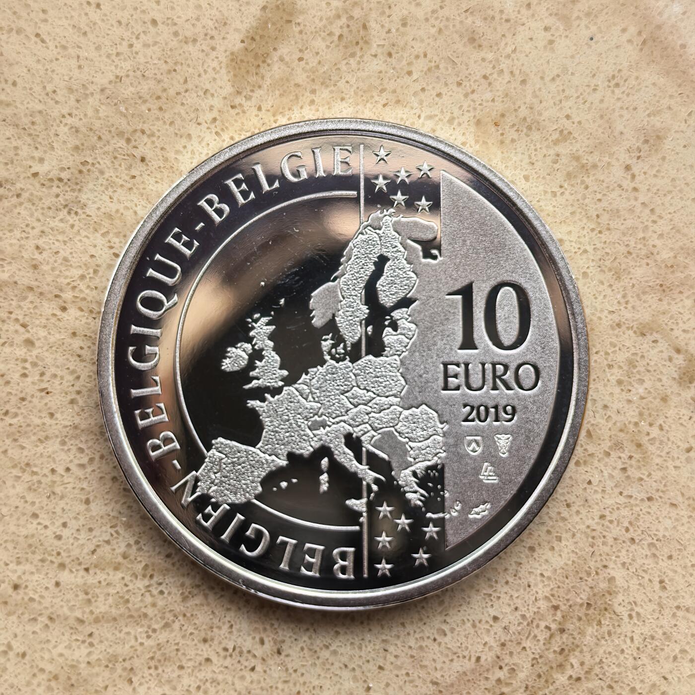 道一币馆币章第一百六十八场 原盒证 比利时2019年自行车运动员布瑞克•斯戈特诞辰百年10欧元精制银币