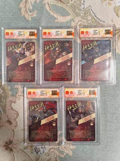 阳大大卡牌拍卖第104期（持续收拍品，周五晚上九点截拍，进群福利早知道） 【五子良将】百里卡牌 神魔三国 魏武扬鞭苍之飞鸿 五子良将 张辽+张郃+徐晃+于禁+乐进 折光5张全套