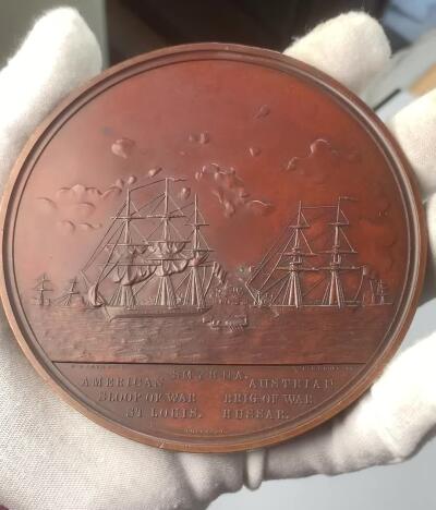 掌中浮雕-藏着的欧洲第054场 1854年邓肯·英格拉姆的营救马丁·科什塔，102mm，Peter F Cross, James B Longacre and S Eastman雕刻