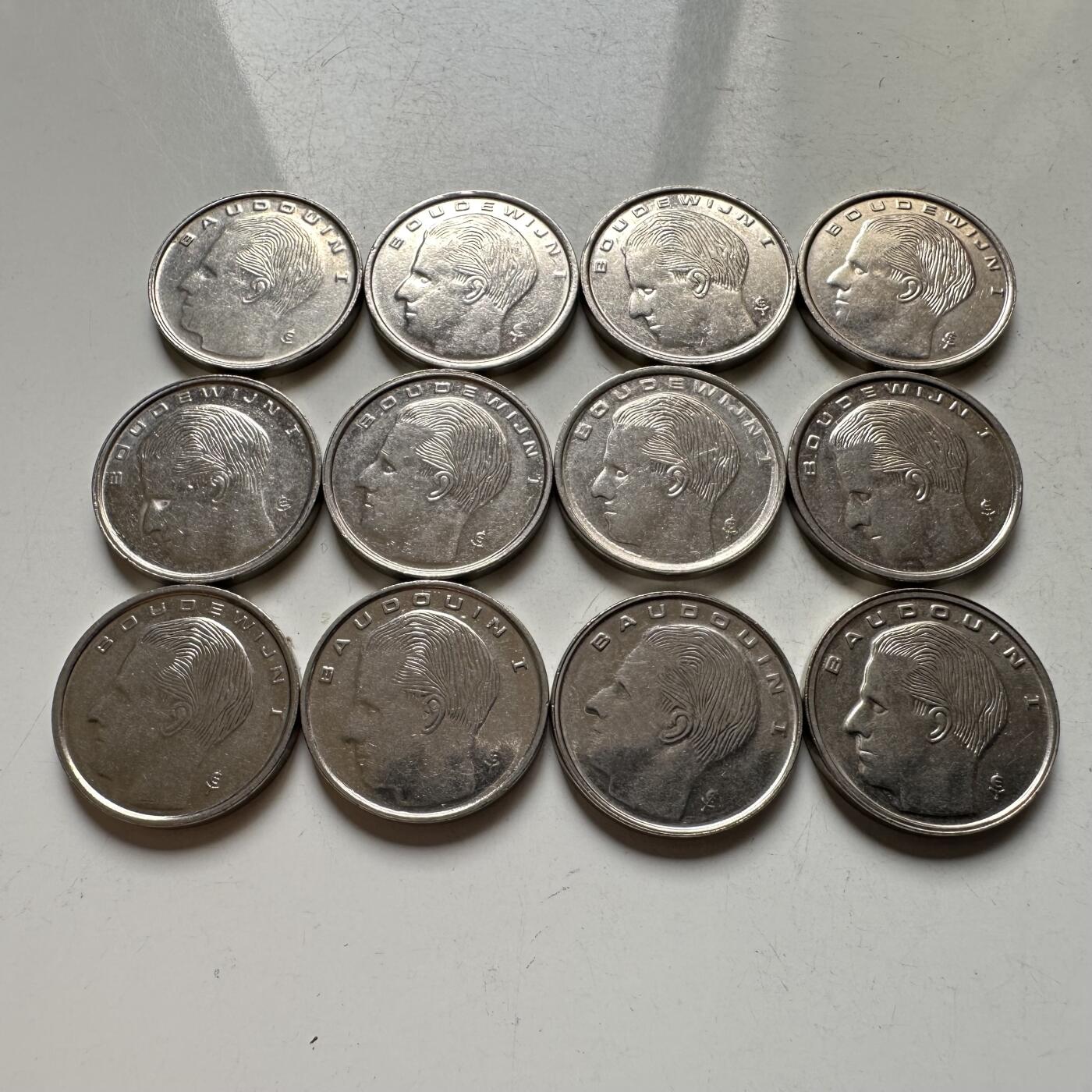 🌹外币初藏🌹🐯2026年第27场   每周二四六晚8️⃣点 接代拍 比利时 博杜安一世 1法郎12枚