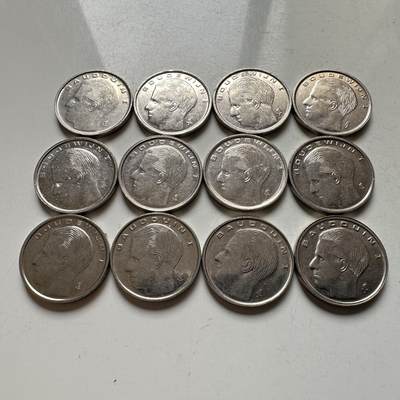 🌹外币初藏🌹🐯2026年第27场   每周二四六晚8️⃣点 接代拍 - 比利时 博杜安一世 1法郎12枚