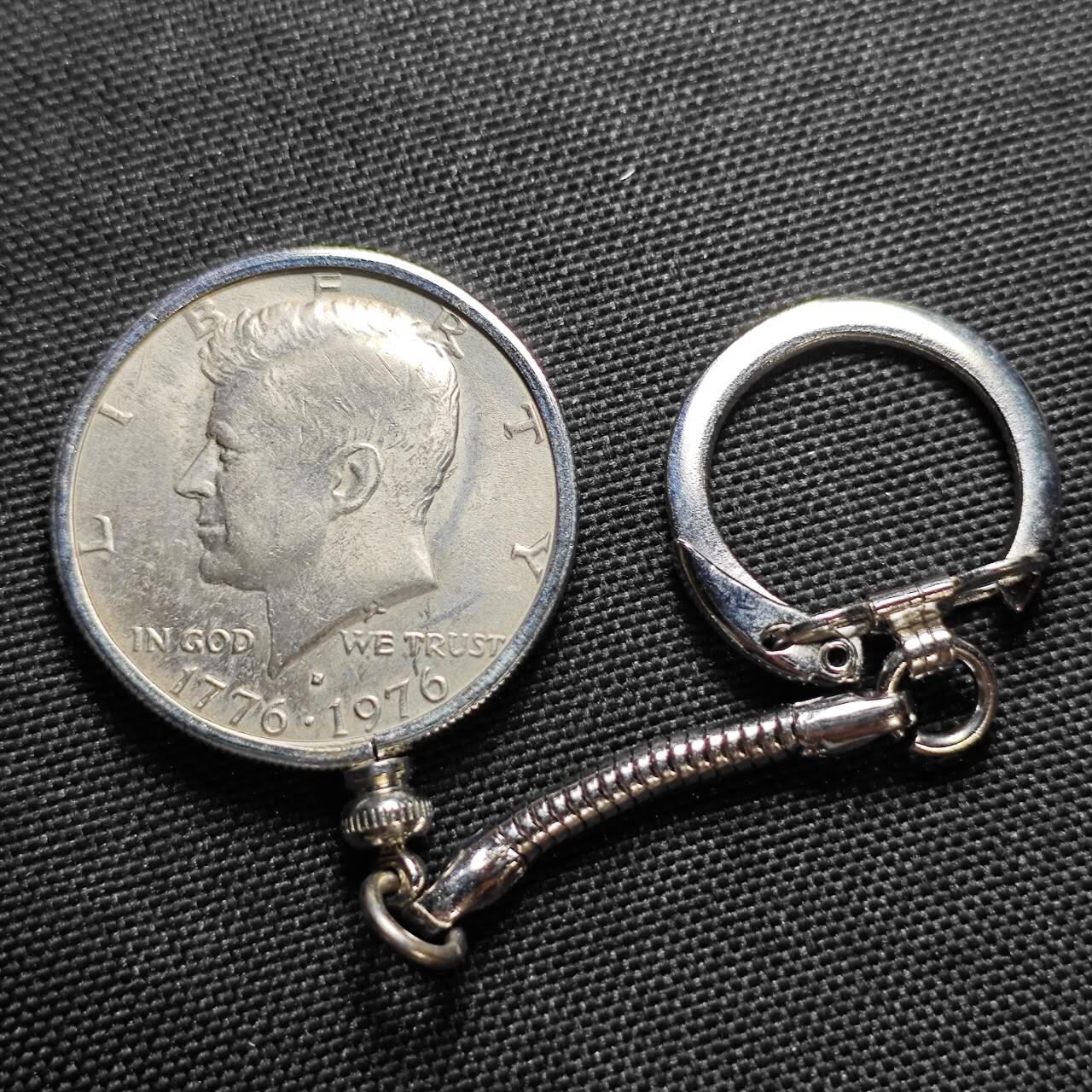 KK钱币收藏小铺   第405期 2月预留时间 周末发货  美国建国200周年50分纪念币 钥匙扣