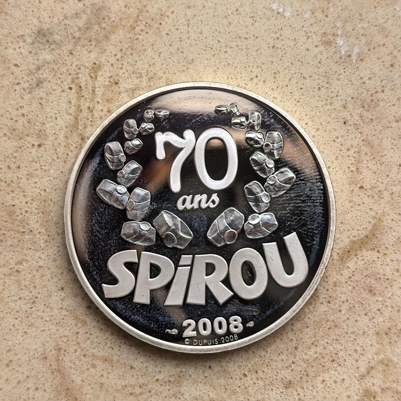 道一币馆币章第一百六十八场 原盒证 法国2008年皮小子斯皮鲁70周年1.5欧元精制银币 22.2g 900s 10000