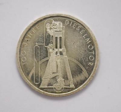 观钱 近现代机制币拍卖No.004（全场顺丰包邮）  - 1997 年德国柴油机百年纪念 10 马克银币