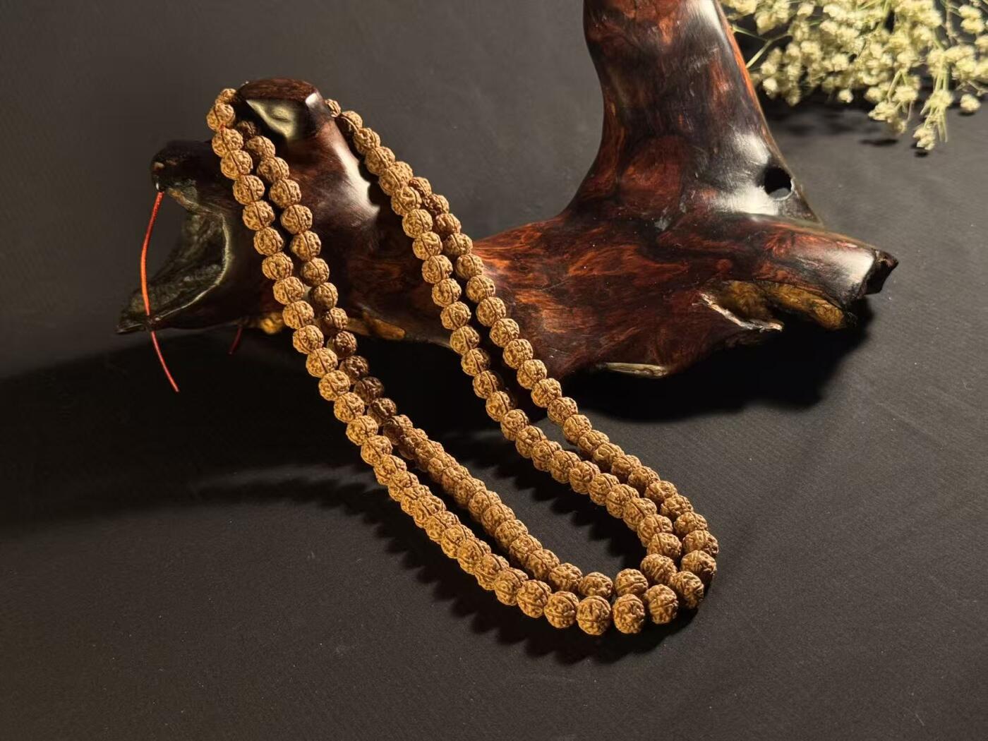 零元拍：盘龙纹 金刚长串佛珠，约9.7/8.5MM