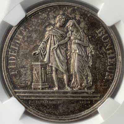 掌中浮雕-藏着的欧洲第054场 - NGC MS61 : 法国结婚银章，39mm