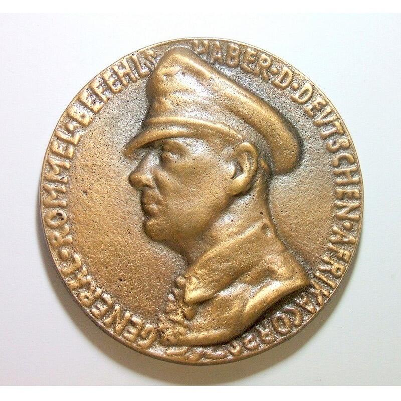 【艺术】德国艺术大章 第三帝国1941年 沙漠之狐隆美尔北非战役 高浮雕精制巨型大铜章 90MM 289克