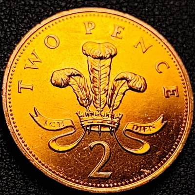 泉币菌-第207场-拍品多 请提前出价 - 原铜光UNC 1982年英国2便士 铜币 威尔士皇冠 狮子雄狮 