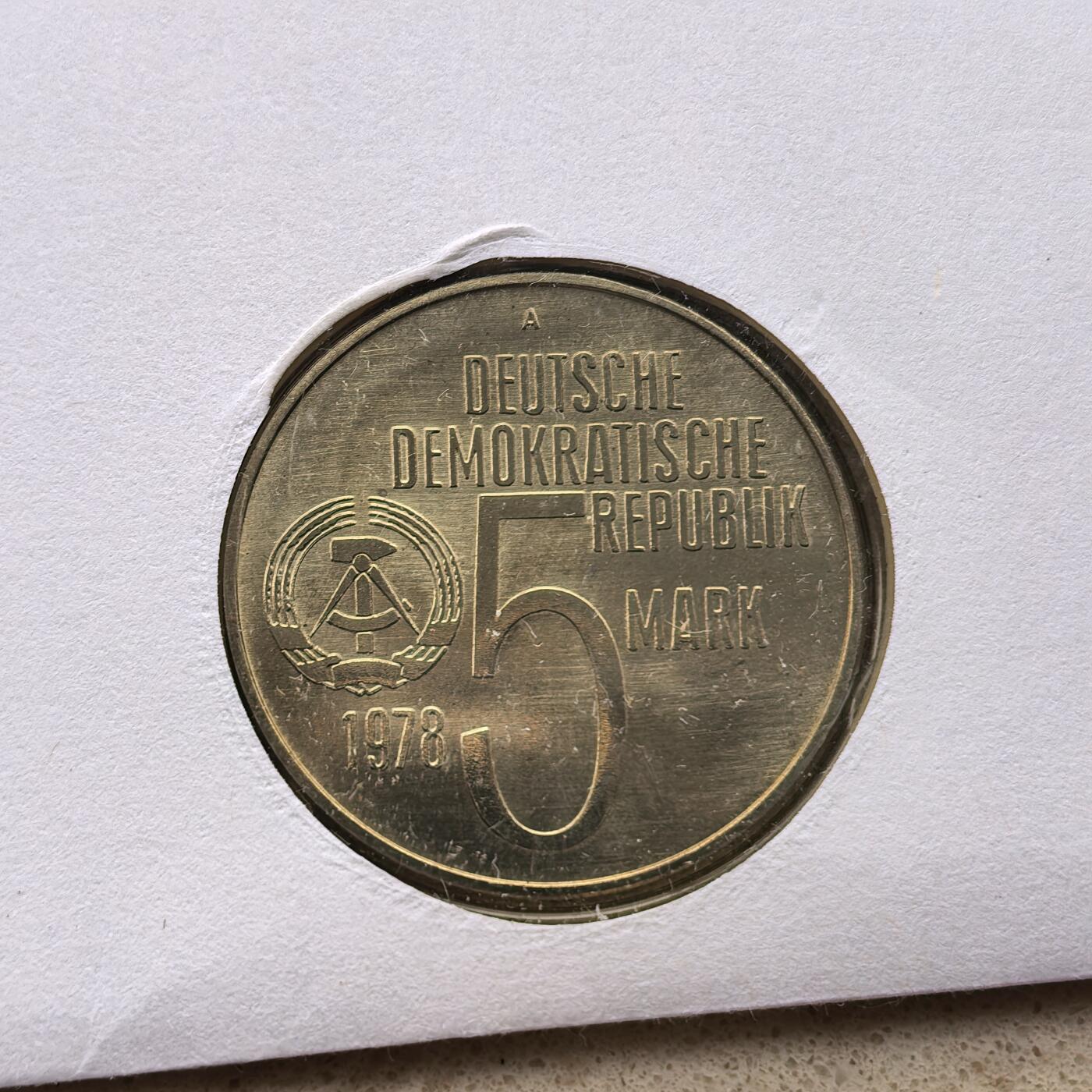 道一币馆币章第一百六十八场 邮币封 民主德国1978年反种族隔离年5马克纪念币-2
