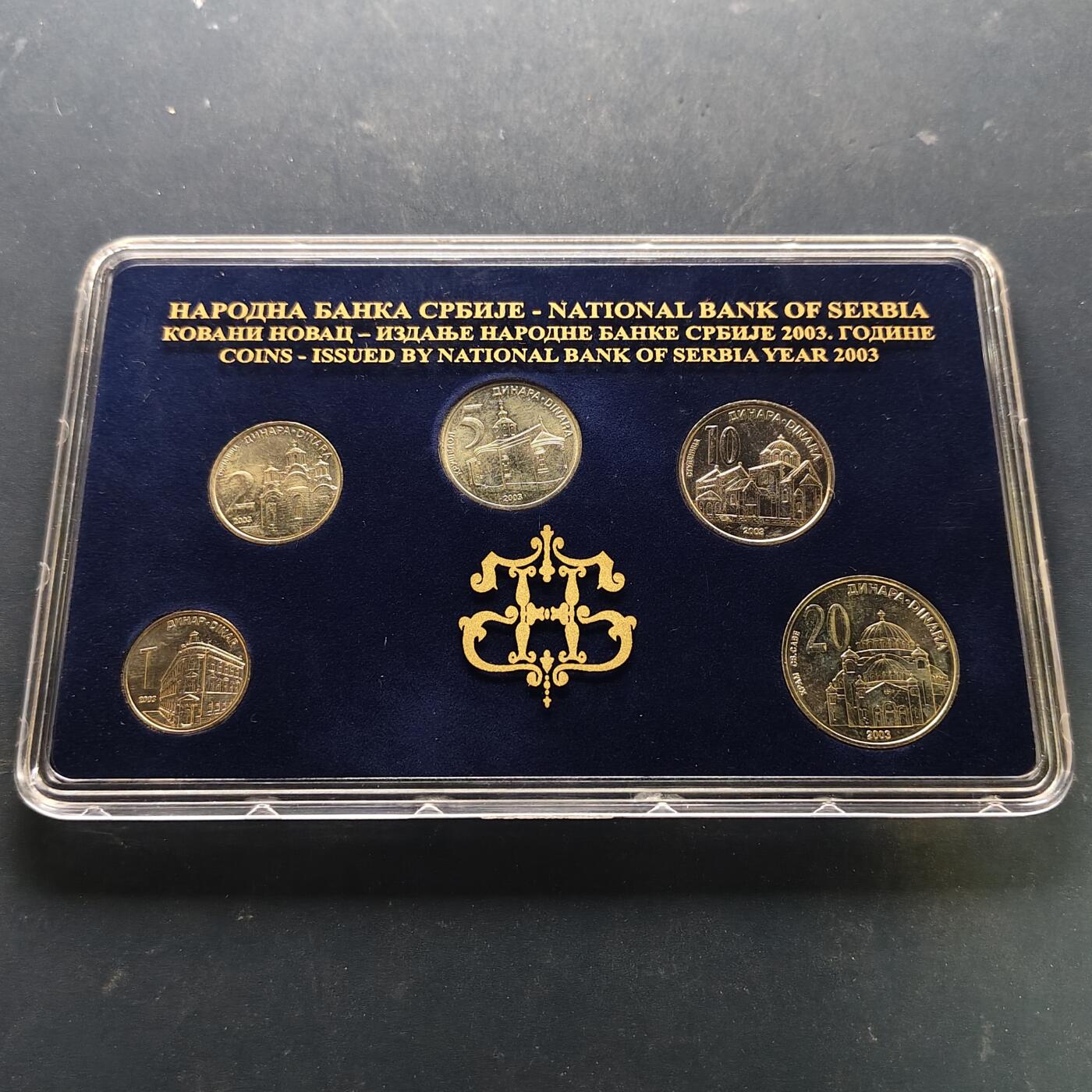 【全场包邮】纯粹捡漏拍511场 塞尔维亚2003年独立首年国家银行标志版官方封装套币-原盒