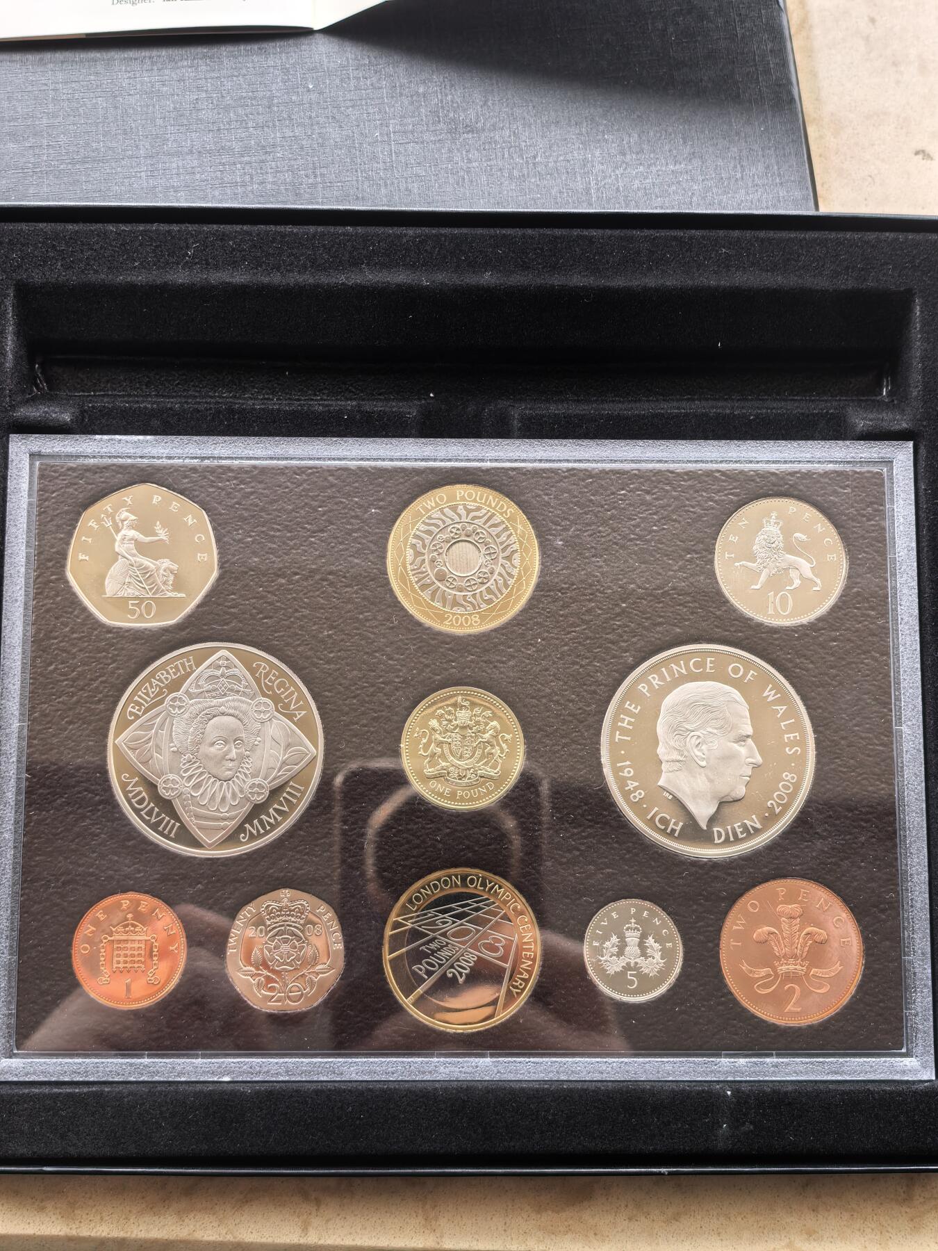 道一币馆币章第一百六十八场 原包装带证书 英国2008年精制套币十枚套 