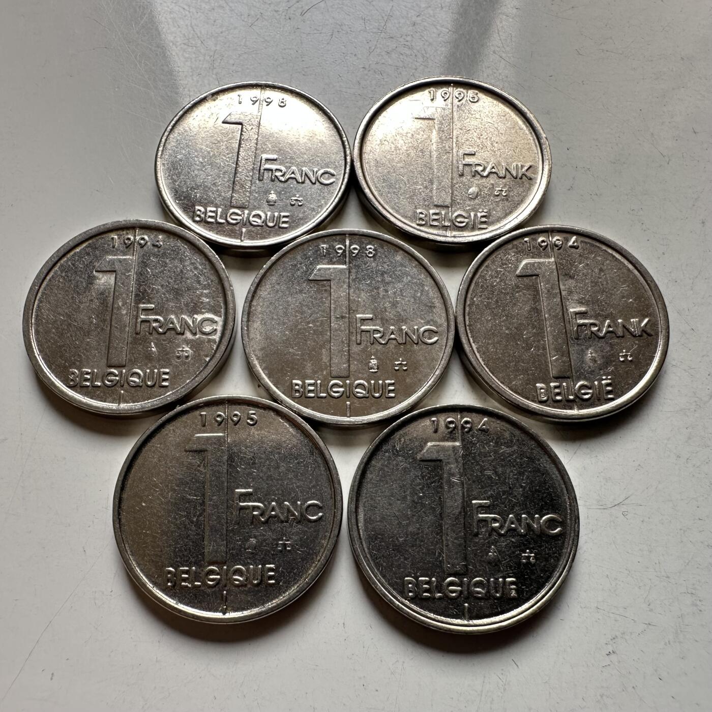 🌹外币初藏🌹🐯2026年第27场   每周二四六晚8️⃣点 接代拍 比利时 阿尔贝二世 1法郎7枚