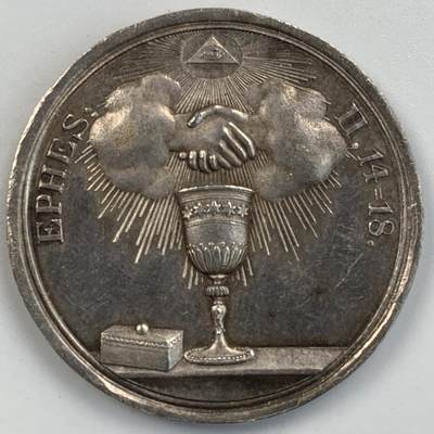 掌中浮雕-藏着的欧洲第054场 - 1819年德国教会联合纪念银章，29.5mm，11.3g