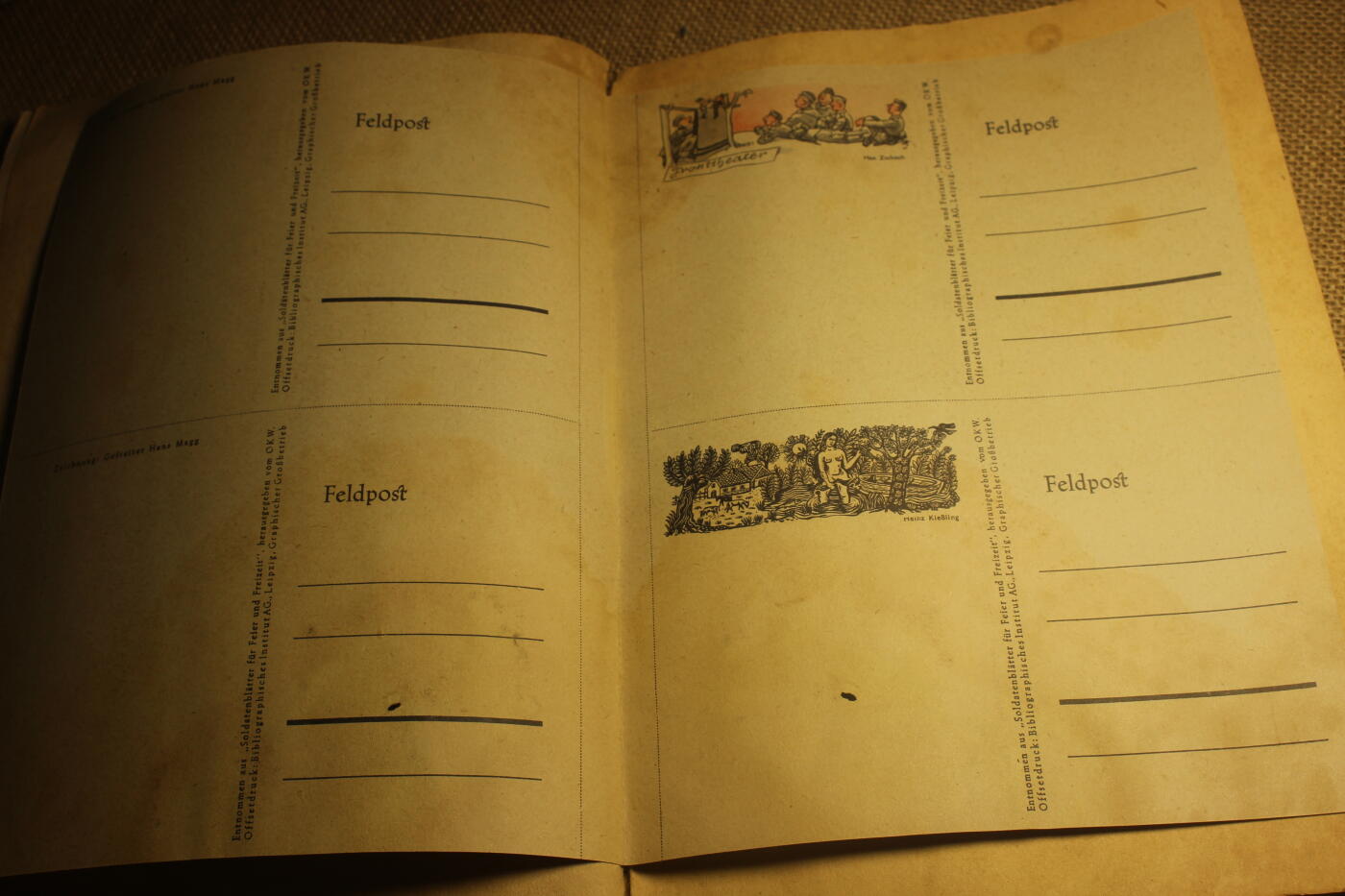 2026.3.14德系主题拍卖 德三士兵周刊，1942年第7期，国防军统帅部出版，合计46页，包含了一些小故事和东线的民俗文化等，夹页带战地明信片，年代久远纸张略有痕迹，结构完好