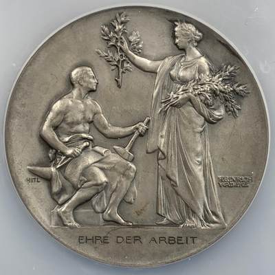 掌中浮雕-藏着的欧洲第054场 - NGC MS64 : 巴伐利亚工业协会长期服银质奖章，50mm