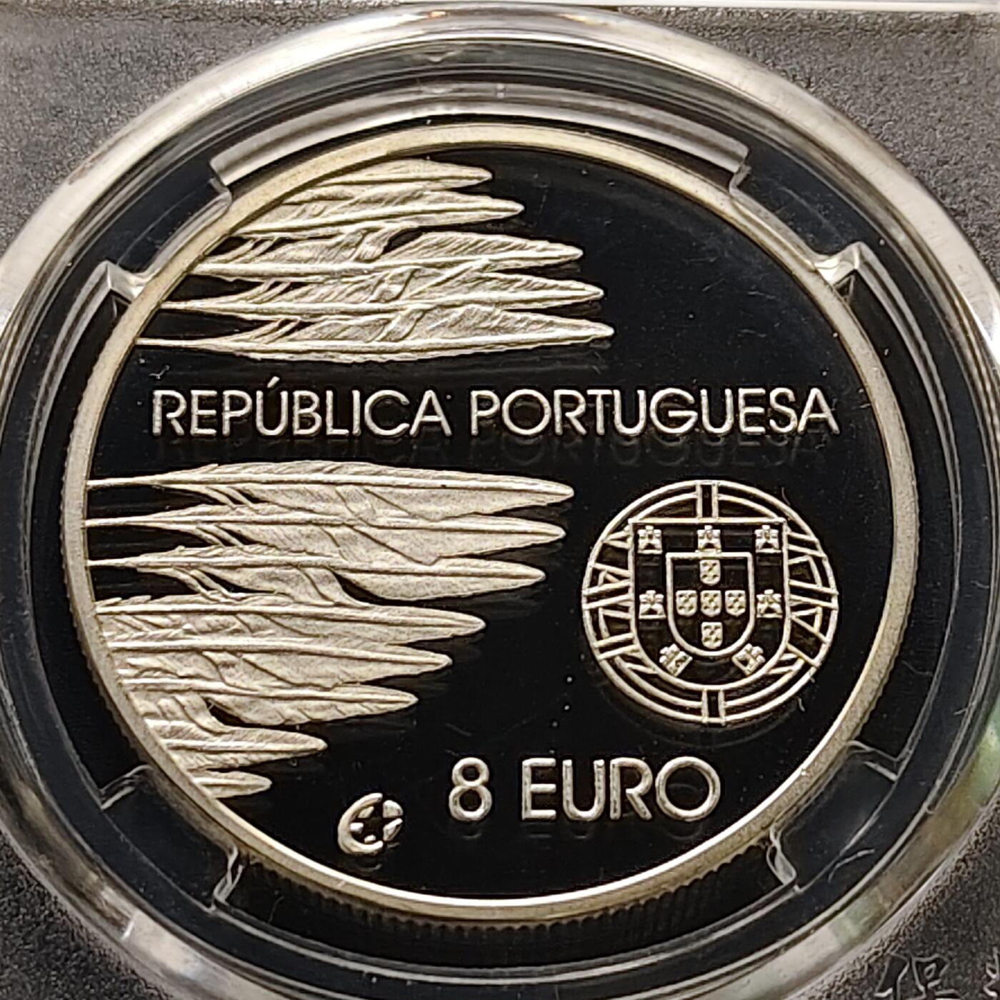 【全场包邮】纯粹捡漏拍511场 葡萄牙2005年8欧元二战结束60周年精制纪念银币【36毫米31.1克92.5%】