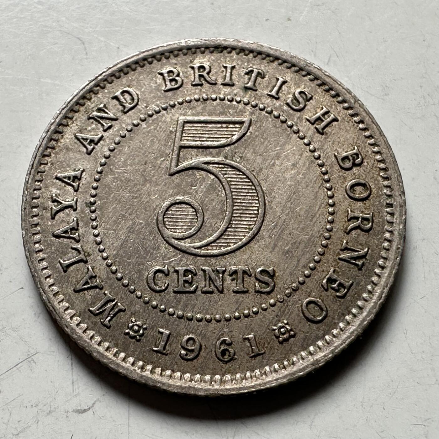 🌹外币初藏🌹🐯2026年第27场   每周二四六晚8️⃣点 接代拍 马来亚和英属婆罗洲 1961年5分 b