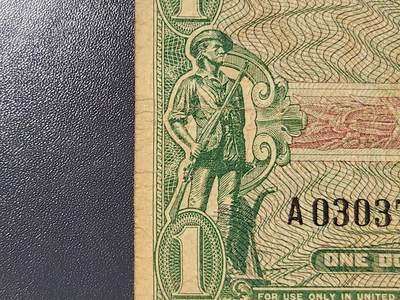 3月10号晚上8点 外国纸币自动截拍第36场 - 美国军票1元 651系列 原票 士兵